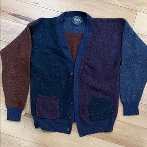 Woolrich Men's Blue and Brown Cardigan Sweater